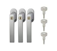 (TG. 3) Abus Fg210 Maniglia con Blocco Antifurto, Set di 3, Serratura a Spinta c