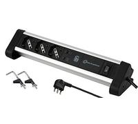 (TG. 3 Posti + 1 presa C + 1 USB) Electraline 61907 Multipresa Scrivania 3 Posti