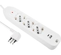 (TG. 3 Posti + 2USB C)) Electraline 61991 Multipresa 3 Posti P40 Polivalenti
