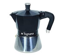 (TG. 3 tazze) Tognana Sphera, Caffettiera Moka, 3 Tazze, Alluminio, Nero - NUOVO