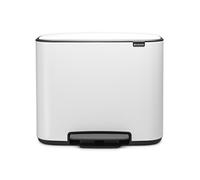 (TG. 3 x 11 Litri) Brabantia Bo Pedal Bin Pattumiera, Metallo, Bianco, 3 x 11 Li
