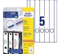 (TG. 30 Blatt, 150 Ordner-Etiketten) Avery Border Binder Labels, White 38 x 297m