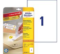 Avery Zweckform L4735REV - Etichette universali (25 etichette A4 rimovibili, 210 x 297 mm, 25 fogli, colore: Bianco