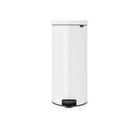 (TG. 30 Litri) Brabantia Pedal Bin Newicon Pattumiera, Acciaio, Bianco, 30 Litri