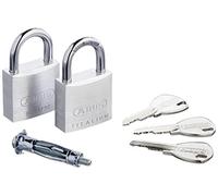 (TG. 30 mm) ABUS 56389 - Set di 2 lucchetto argento, Argento, 56389 - NUOVO
