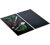 (TG. 30 x 0.8 x 52 cm) Allstar Coprifornelli in vetro Basilico set 2 pezzi - Set