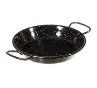 (TG. 30 x 15 x 30 cm) La Ideal Padella per Paella in Acciaio smaltato, Nero, 15