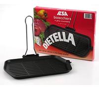 (TG. 30 x 21 cm) ILSA Dietella Bistecchiera, Ghisa, Nero, 30 x 21 cm - NUOVO