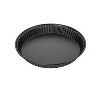 (TG. 30 x 30 x 4 cm) ZENKER Stampo Crostata a Fondo Liscio ø30cm, Black Metalli