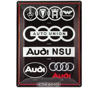 (TG. 30 x 40 cm) Nostalgic-Art Targa retrò, 30 x 40 cm, Audi - Logo Evolution