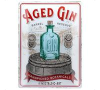 (TG. 30 x 40 cm) Nostalgic-Art Targhe Vintage, Aged Gin Barrel - Idea Regalo p