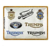 (TG. 30 x 40 cm) Nostalgic-Art Targhe Vintage, Triumph - Logo Evolution - Id