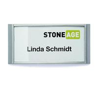 (TG. 30 x 65 mm) Durable 854023 - Portanome con Magnete, Cornice Effetto Allumin