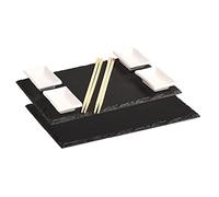 (TG. 30201.5 centimeters) Kesper | 2 piastre in ardesia con 4 vassoi + 10 bast