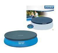 (TG. 305 cm) Intex 28021 Easy Telo di Copertura Estivo per Piscine Tonde, Blu, 3