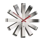 (TG. 30cm) Umbra Ribbon 118070-590 Orologio da Parete in Acciaio Inox e Nichel,