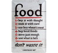 (TG. 30x0x20) Nostalgic-Art 22254, Home & Country Food Don’t Waste It, Blechsc