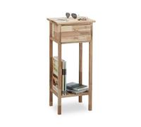 (TG. 30x35x80 cm) Relaxdays 10021329 Tavolino da Salotto con Cassetto e 2 Ripian