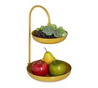 (TG. 31x23x20 cm) Relaxdays Alzata per Frutta a 2 Piani, in Ferro, HLP: 31x23x20