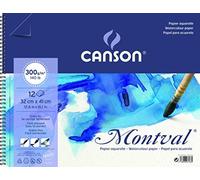 (TG. 32 x 41 cm) 'Canson Blocco a spirale AQ Montval Fein Acquerelli, 300 G/MQ,