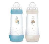 MAM 2 biberon Easy Start Anti-Colica 4+ mesi flusso rapido (2 x 320 ml) Oceano + Sabbia - Biberon per ridurre le coliche e il disagio del bambino - Biberon per l'allattamento