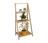 (TG. 32x45x99 cm) Relaxdays 10020271 Fioriera a Scala 3 Piani, bambù, Pieghevol