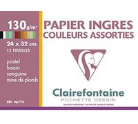 (TG. 33.70 x 25.50 x 0.30) Pochette Dessin Ingres 24x32 12f Assorties 130g - NUO