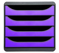 (TG. 34.7 x 27.8 x 26.7) Exacompta 310720D Cassettiere, Grigio/Viola, 34.7 x 27.