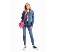 (TG. 34) Desigual Denim_viena Pantaloni Casual, Blu, 40 Donna - NUOVO