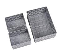 (TG. 34 x 13 x 24 cm) Wenko Cesta da bagno Adria grigio, set 3 cestelli decorati