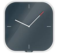 (TG. 34 x 32 x 5 cm) Leitz Orologio da parete in vetro, Gamma Cosy, Grigio Vellu