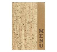 (TG. 34x25x0.7 cm) Securit Porta Menu A4 - Design in Sughero - 1 inserto doppio