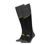 (TG. 35-38) HEAD Ski Beginner Kneehigh Calzini, Grigio Melange/Lime, 35-38 (Pacc