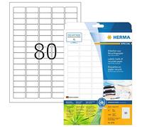 (TG. 35,6 x 16,9 mm) HERMA 10701 - Etichette riciclate, 20 fogli, 35,6 x 16,9 mm