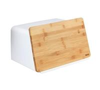 (TG. 35 x 26 x 20,5 cm) Wenko Vasetto con coperchio in bambù Kubo Bianco - NUOV