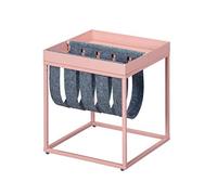 (TG. 35 x 35 x 40 cm) Inter Link Tavolino con portariviste, Metallo, Rosa, 35 x