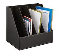 (TG. 35x36x26,5 cm) Relaxdays Portadocumenti Verticale in Pelle Finta, 4 Scompar