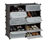 (TG. 36.5 x 94 x 90 cm) Relaxdays 10021978_46 Armadio Scarpiera, 10 Scomparti, S