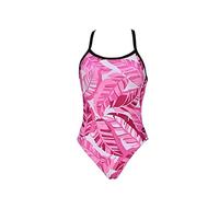 (TG. 36) Arena Women's Standard Print Challenge Back One Piece Swimsuit, Pink Tr