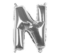 (TG. 36 cm) Boland Quadra Palloncino mylar Lettera 'N' (36cm), Argento, Colore S
