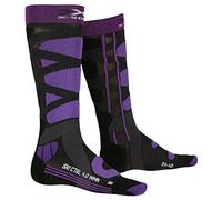(TG. 36) X-Socks Ski Control 4.0 W, Calzini Donna, Charcoal Melange/Purple, 35-3