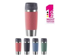 (TG. 360 Ml) Emsa Travel Mug Easy Twist, Acciaio INOX Plastica Silicone, Corallo