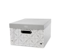 (TG. 37,5 x 28 x 18 cm) Idena 11196 - Scatola portaoggetti con coperchio e manic