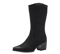 (TG. 37 EU) MARCO TOZZI Stivali Donna con Tacco in Pelle Sintetica Cowboy, Black