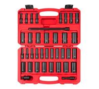 (TG. 37-Piece (1/4-1 in., 6-24 mm)) TEKTON Set di prese a impatto con guida prof