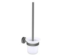 (TG. 379 mm x 112 mm x 145 mm) tesa® MOON GREY - Set Portascopino in vetro sati