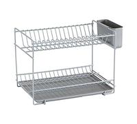 (TG. 38.5 x 25 x 28 cm) Sauvic Scolapiatti acciaio plastificato grigio (resina),