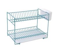 (TG. 38.5 x 25 x 28 cm) Sauvic - Scolapiatti Piccolo Vintage Turchese - NUOVO