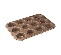 (TG. 38,5 x 26,5 x 3 cm) Zenker 7358 Muffin di Latta, Acciaio, Mogano/Oro, 38,5