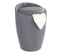 (TG. 38.5 x 38.5 x 53.0 cm) Wenko Candy, Sgabello da Bagno, in Finto Lino, Plast